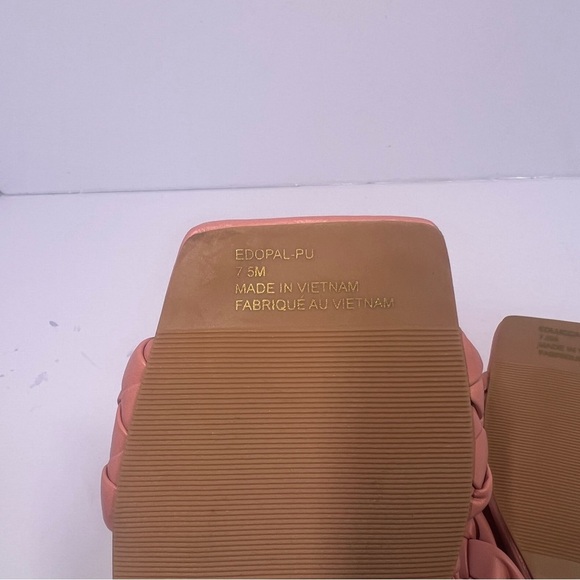 Open Edit Sandals Womens Size 7.5M Pink Crisscross Square Toe Braided Slip On - Picture 7 of 7